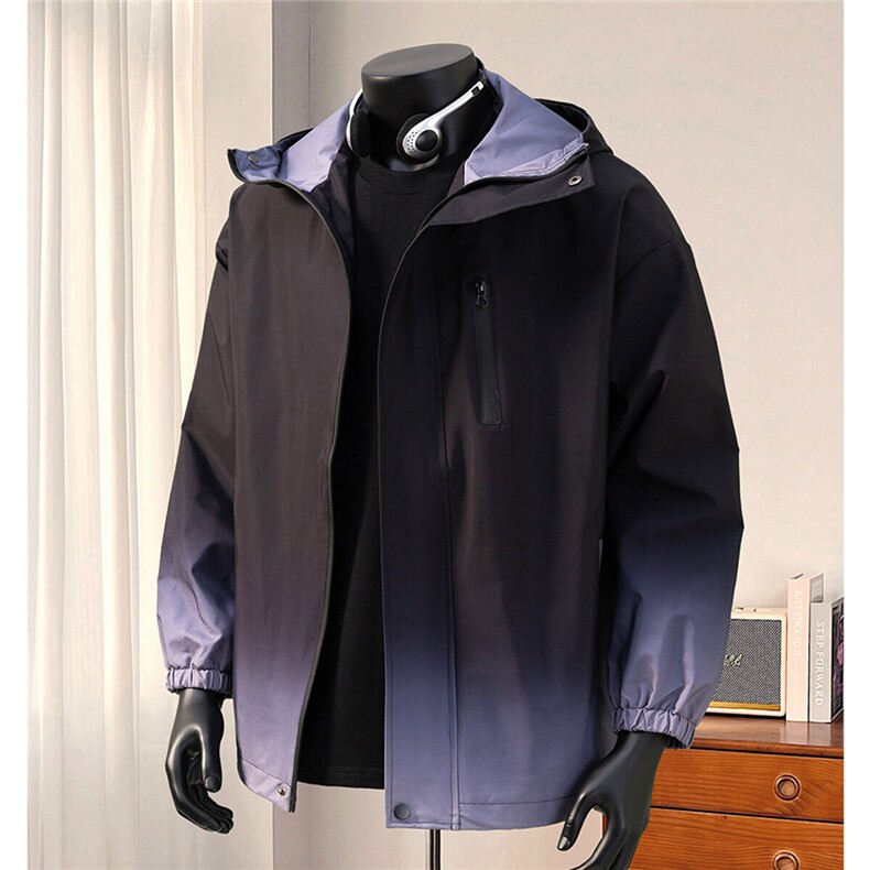 1港风山系防水冲锋衣渐变色夹克男：聚酯纤维JK77088P85控128，男装夹克，星座226-2