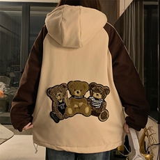 小熊学院风棒球服外套少女冬装2025新款学生宽松加厚棉衣C475-100，男装棉衣，星座911-2(原星座613-2）