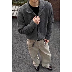秋冬季花纱毛衣开衫翻领老钱针织衫外套1008-L25222-P55，男装针织衫/毛衣，星座1008