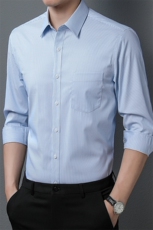 DN92219限价98元男士2023春季长袖衬衫免烫商务休闲修身衬衣P60，男装衬衫，电商B360