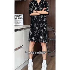 1短袖衬衫男+短裤潮流休闲套装男M-5XL大码TZ78720P50控98模特图，男装休闲套装，星座226-2