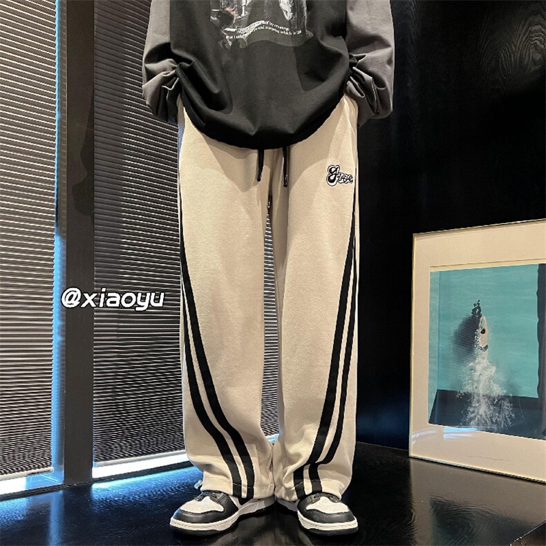 XZ616秋季新款百搭休闲织带印花重磅卫裤拖地长裤TY408P55控68,男装休闲裤,星座512A（原616）