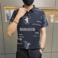 PL012-特P35polo衫男士休闲翻领短袖T恤青年印花夏装衣服薄款，男装Polo衫，电商D310B