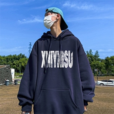 抖音得物供货可提供视频春装重磅美式宽松连帽卫衣DL2437，男装卫衣，电商A486-1