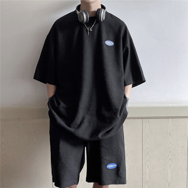 冰丝短袖T袖男DT8774P35短裤男DK8775P40大码休闲套装TZ8776P75控,男装休闲套装,星座227-7