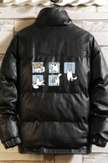 PM51097-P120立领pu皮棉衣男大码面包服男棉服男棉袄男，男装棉衣，电商A040A