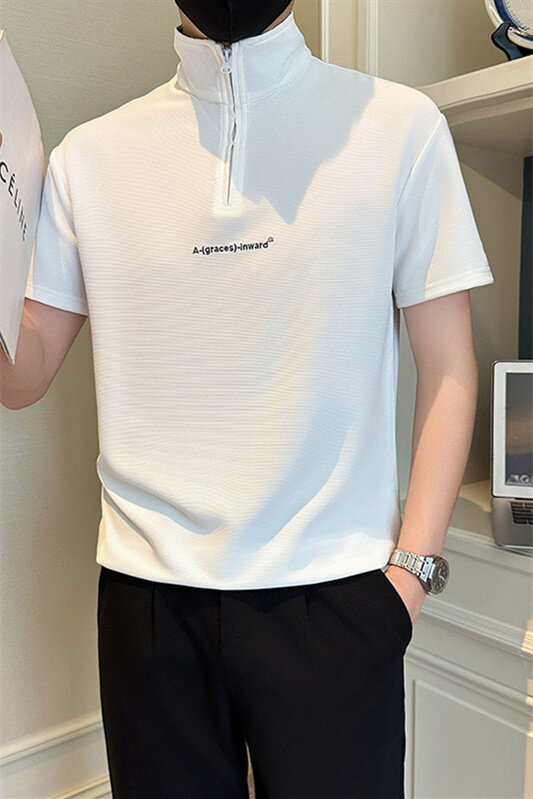 店主风社会小伙男士翻领刺绣POLO衫男短袖T恤301A-1/PL106/P55,男装T恤,星座301A-1