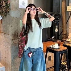 抖音得物品质二开240克宽松纯棉美式潮牌印花三条杠中性风短袖T恤，男装T恤，电商A486