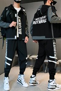 2021春秋新款夹克外套男装搭配一套潮流韩版休闲套装DS873T图片