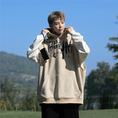大大码秋季重磅高品质砂洗做旧坎肩连帽卫衣JF33-特P60控88，男装卫衣，电商A422-1