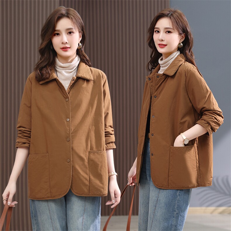 2022冬季新款长袖加棉衬衫棉衣外套,女装棉衣/棉服,小林双子