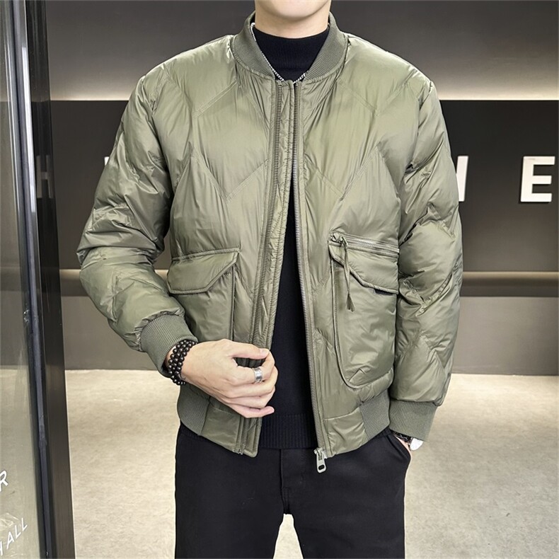 店主风冬季新款棒球领白鸭绒休闲高级感羽绒服外套男YR58153-P155图片