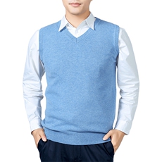 男V领羊毛马甲羊毛秋冬保暖休闲背心品质商务绅士款男装，男装背心/马甲，牧绒家园