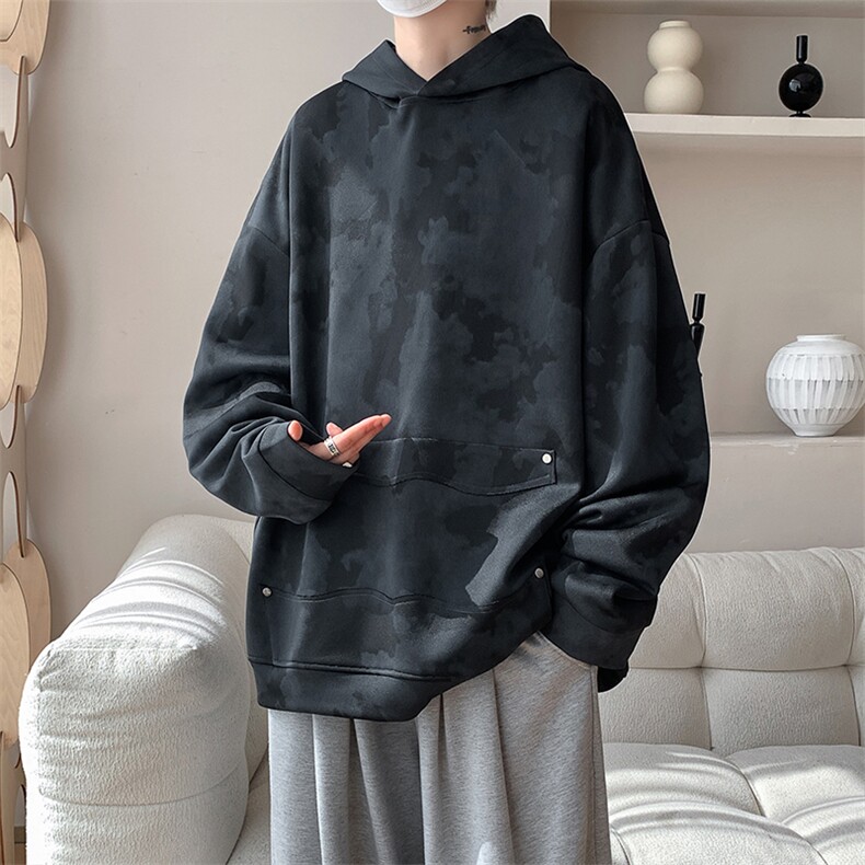 现货WY10085-特P50360g面料扎染高品质宽松连帽卫衣,男装卫衣,电商A059