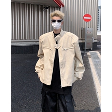 水洗设计感立领夹克春秋季设计感休闲时尚短款机车服外套常规款，男装夹克，星座410-6（原星座1304-1）