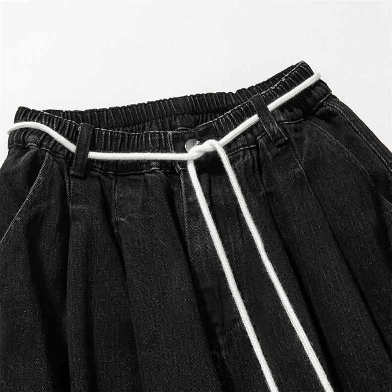 平铺图秋装大码日系港风休闲直筒裤工装裤阔腿牛仔裤H804/P65,男装牛仔裤,钱塘713