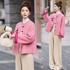 双面呢羊毛大衣2025秋冬新款小个子短款外套高级感新中式呢子外套，女装双面呢大衣，拾衣