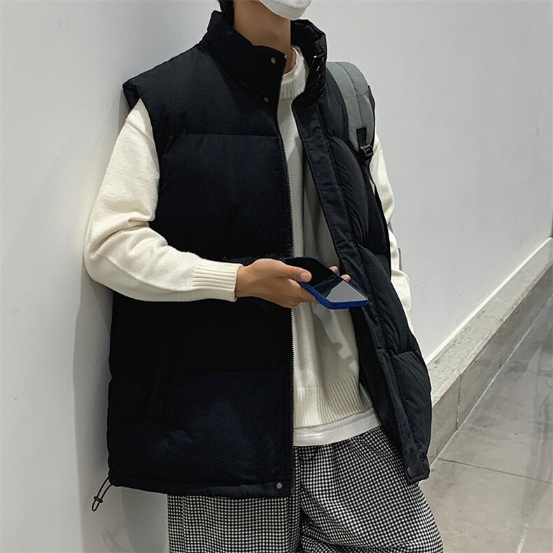 现货5W件冬季三防硬挺boxy短款立领棉衣马夹外套加厚马甲保暖棉服，男装棉衣，电商A486-1