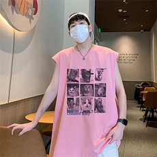 直播抖音得物品质纯棉250克无袖背心T恤T2542P25控39，男装背心/马甲，电商C408(原B339-1)