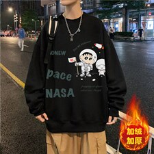 卫衣男春季美式重磅潮牌潮流宽松圆领上衣oversize大码长袖打底衫图片