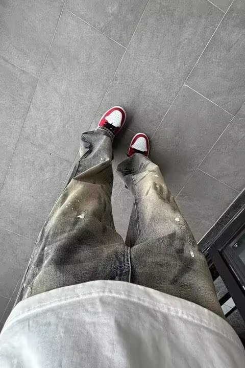 水洗脏染泼墨牛仔裤男潮牌美式高街裤子设计感牛仔裤NK2641-p48,男装牛仔裤,星座302B-2