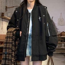 美式复古街头飞行员夹克棒球服潮牌宽松小众百搭休闲工装C535-P85，男装夹克，星座911-2(原星座613-2）