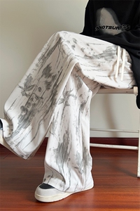 2026 春季新款 内景灯芯绒风印花长裤M-5XL HK25736-特P25图片
