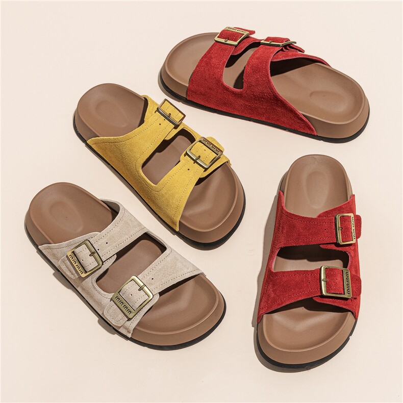 拖鞋女2025夏季新款厚底增高百搭凉鞋真皮舒适运动休闲鞋，女鞋休闲鞋，电商A223