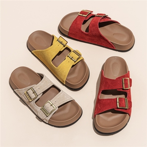 拖鞋女2025夏季新款厚底增高百搭凉鞋真皮舒适运动休闲鞋，女鞋休闲鞋，电商A223