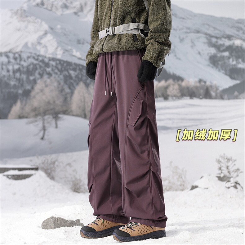 滑雪裤加绒保暖防水户外休闲裤压褶工装冲锋裤 5D2117-TP30不图片