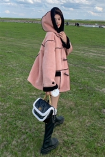 【新款】粉色皮毛一体羊羔毛外套886-P190-K289，女装棉衣/棉服，2C305