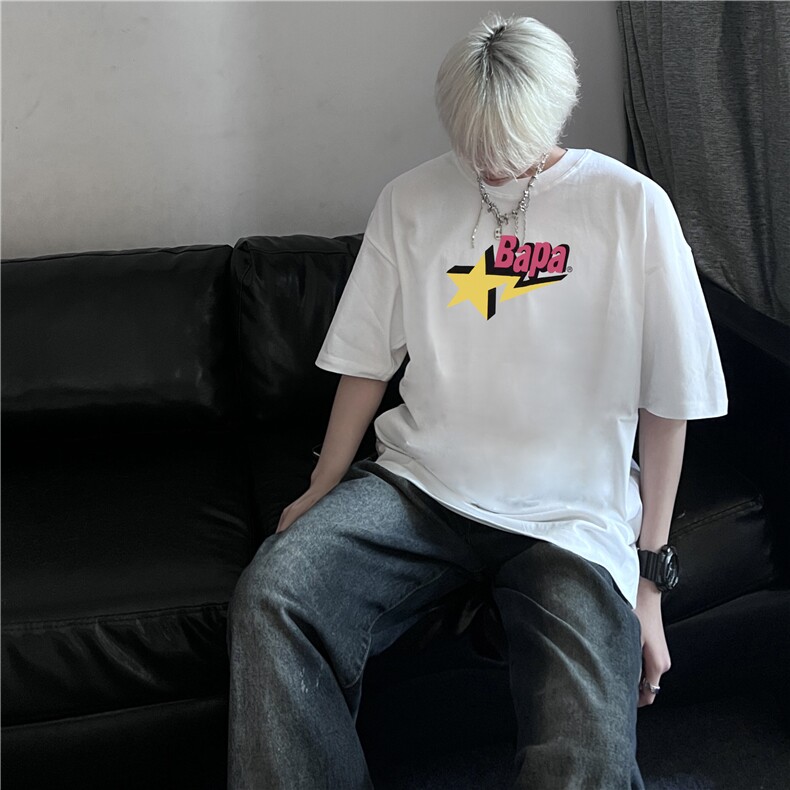 高级感cleanfit短袖t恤重磅纯棉七分袖XZ310A-4-T38,男装T恤,星座310A-4