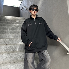 秋季宽松半拉链设计款卫衣潮休闲外套XZ808B-WH088-P48，女装短外套，星座808B