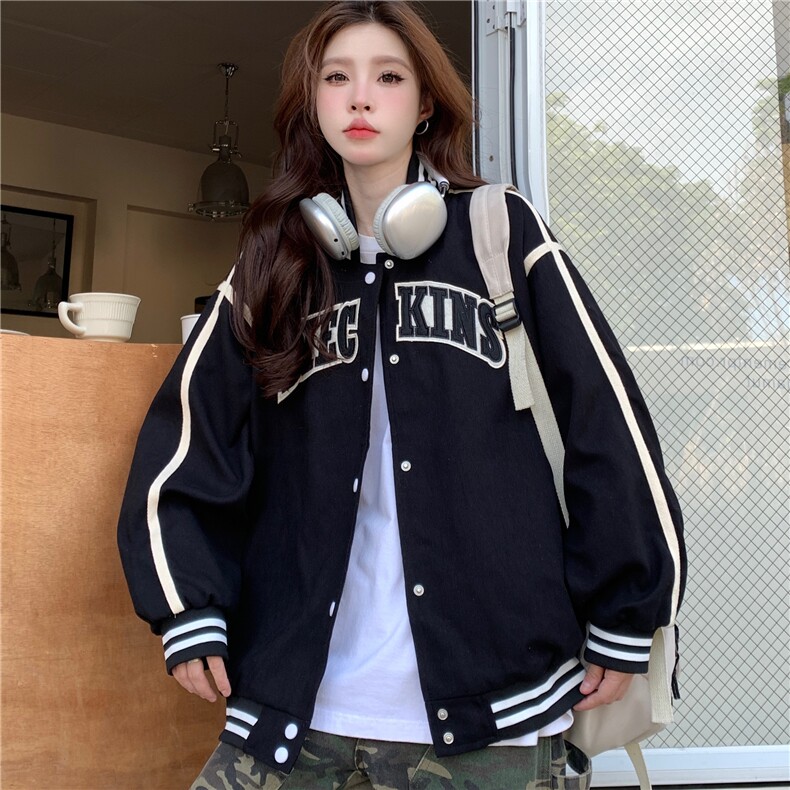 A112-P822025秋新款宽松百搭学生字母休闲外套棒球服潮,女装短外套,星座911
