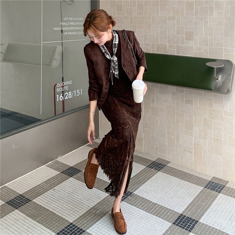 【新品】美拉德套装裙两件套配丝巾1D085-2618-P190-K248,女装套装/套裙,1C130
