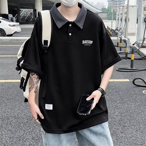 POLO衫男韩版潮流拼色痞子帅气字母2024夏季新款ins体恤WB264-P31