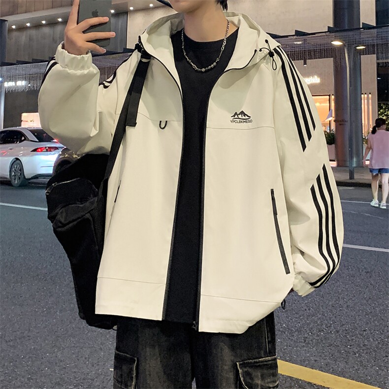 2025新款秋季户外连帽港风时尚潮流拼色夹克--JK3013-P65，男装夹克，星座1105-2