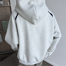 WY610-P58美式潮牌宽松oversize拼接撞色开衫卫衣，男装卫衣，星座1503