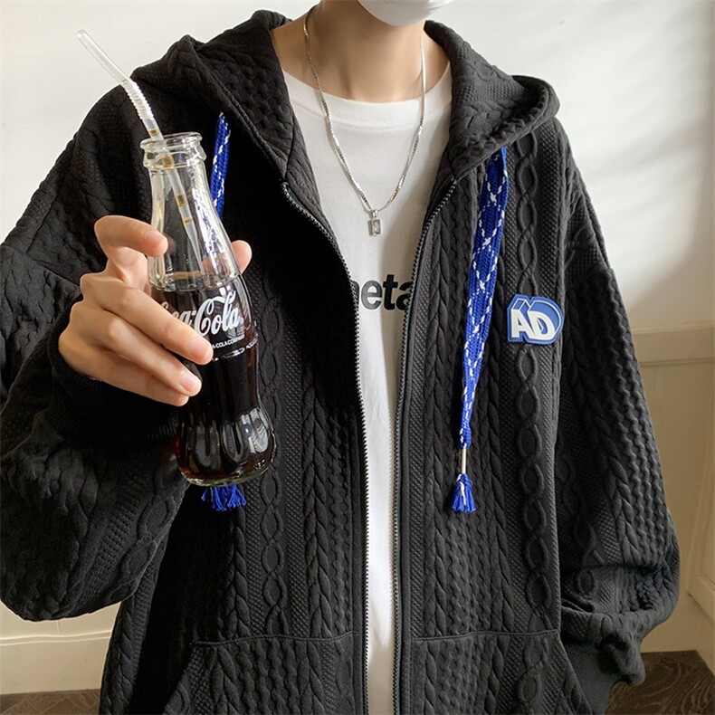 23秋冬款大麻花开衫连帽高品质卫衣夹克外套WK221-P60控88,男装卫衣,电商B370