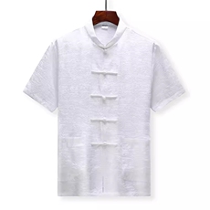 夏款高端唐装套装薄款绸缎男装休闲男上衣，男装休闲套装，钱塘6003B