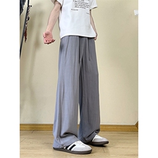 A1788059新款夏季薄款透气耐磨男直筒长裤麻休闲宽松垂感阔腿裤，男装休闲裤，电商A178