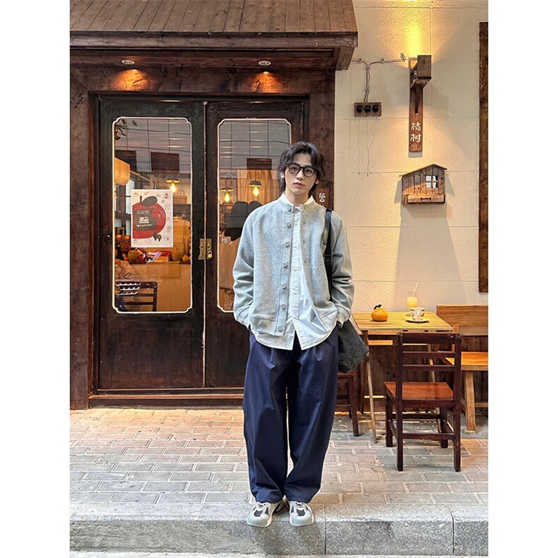 美式高街oversize纯色华夫格卫衣开衫外套男2025新款春秋韩系穿搭,男装夹克,星座506A