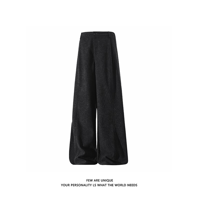 白底美式复古休闲卫裤男春季设计感拼接阔腿裤子-A2401P38控65,男装休闲裤,电商B241
