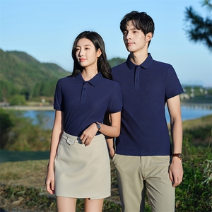 富士棉纯色翻领男女同款舒适简约百搭休闲T恤,2020夏季学生女装搭配图片