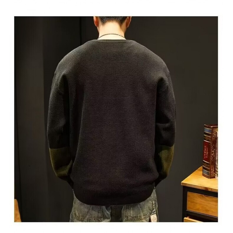 开衫毛衣男秋冬美式复古宽松慵懒风线衣潮流外套保暖学生潮流,男装针织衫/毛衣,星座506A