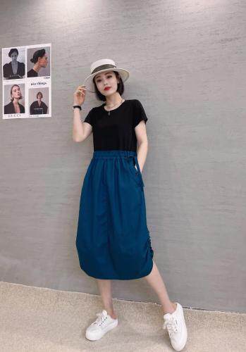 天丝罗马拼接连衣裙，女装连衣裙，慕亿