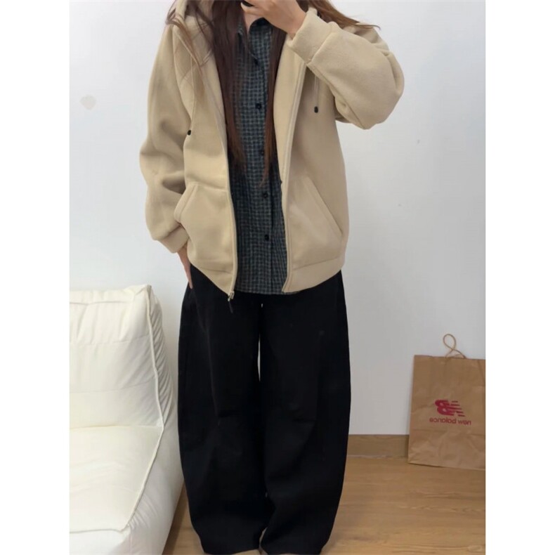 摇粒绒连帽拉链卫衣外套1302-GS02-P55 成分100聚酯纤维图片