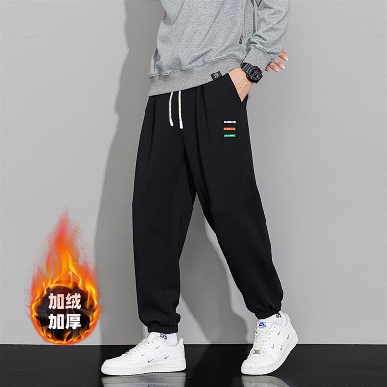 2305加绒/P55休闲裤男美式大码宽松潮男百搭长裤子卫裤男M-8XL图片