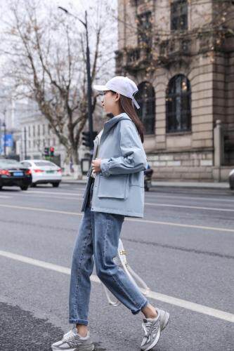 水洗休闲外套，女装，百变诱惑