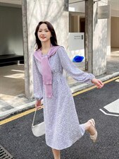 碎花连衣裙，女装连衣裙，青羽鹤